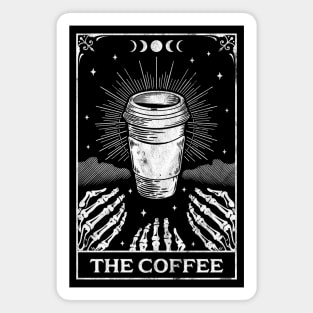 The Coffee Tarot Card Skeleton - Coffee Lover Retro Vintage Magnet